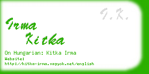 irma kitka business card